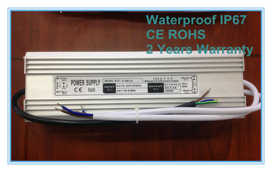 1500mA 100W IP68 ضد آب درایور LED AC 220 ولت، 24V نمایش LED منبع تغذیه