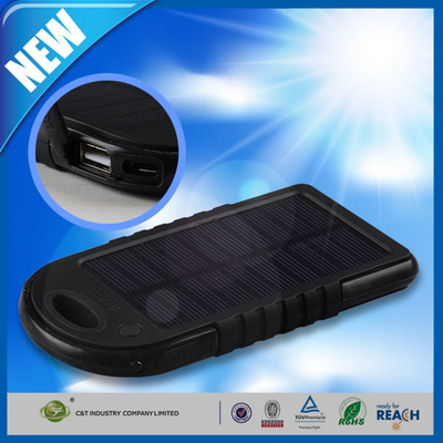 دو پورت USB پشتیبان گیری بانک قدرت، 5000mAh پنل خورشیدی پشتیبان گیری باتری خارجی