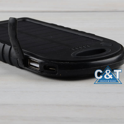 دو پورت USB پشتیبان گیری بانک قدرت، 5000mAh پنل خورشیدی پشتیبان گیری باتری خارجی