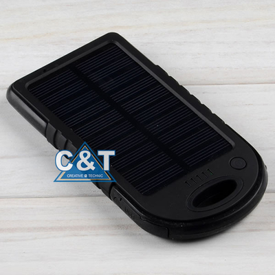 دو پورت USB پشتیبان گیری بانک قدرت، 5000mAh پنل خورشیدی پشتیبان گیری باتری خارجی