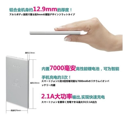 سیاه سفید 5V موبایل منبع تغذیه / 7000MAH بانک قدرت قابل حمل