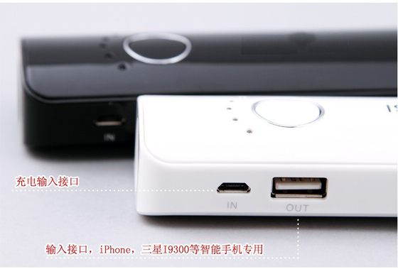 قابل حمل 5200MAH 5 ولت منبع تغذیه موبایل سیاه و سفید با نصب