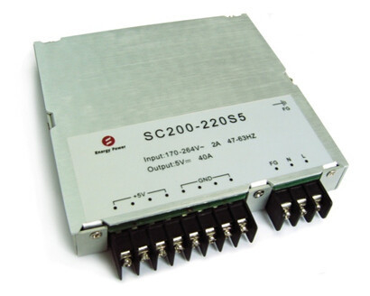 200W قدرت بالا AC-DC لوازم برق تک خروجی 5V SC200-220S5