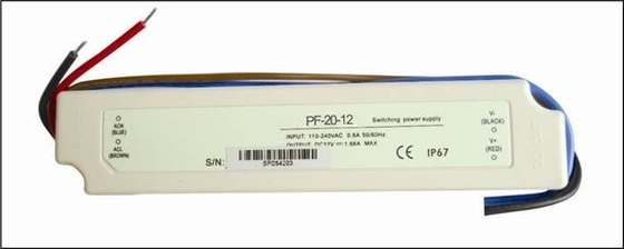 روشنایی بالا 12V 20W ولتاژ ثابت درایور LED ضد آب با AC جهانی