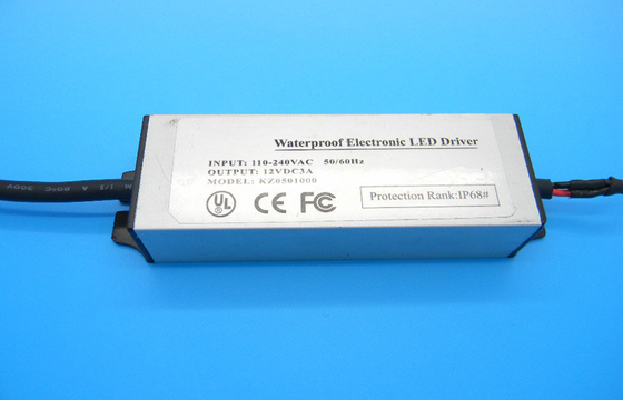IP68 درایور LED ضد آب 36W 12V 3A AC100-240V برای لوله چراغ، اتصال کوتاه