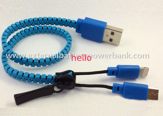 زیپ انتقال کابل داده USB، تلفن همراه 2 در 1 USB کابل شارژ