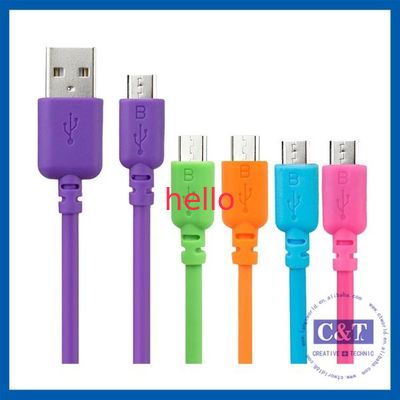رنگی میکرو تلفن هوشمند انتقال کابل داده USB سلام سرعت 2 در 1