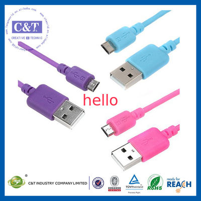 رنگی میکرو تلفن هوشمند انتقال کابل داده USB سلام سرعت 2 در 1