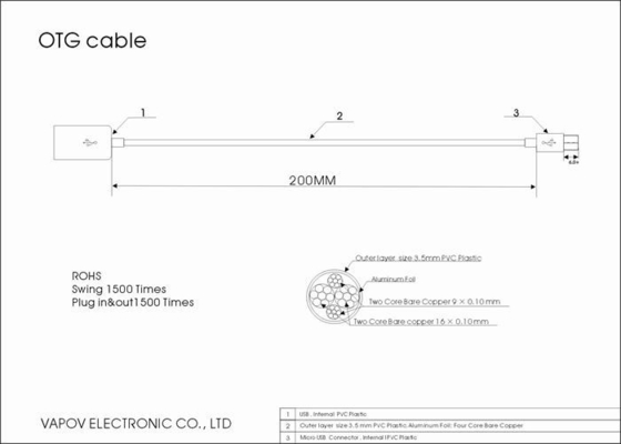 میکرو تلفن USB تلفن همراه و قرص خلاق کابل USB، USB OTG به USB کابل انتقال داده ها