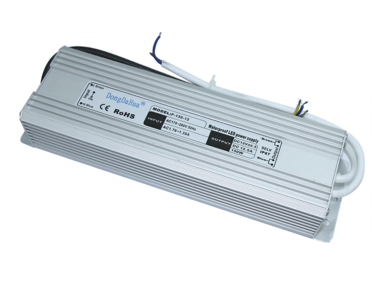 24VDC خروجی ضد آب 60Hz قدرت LED 6.5A درایور برای LED لامپ، 150W چراغ برق