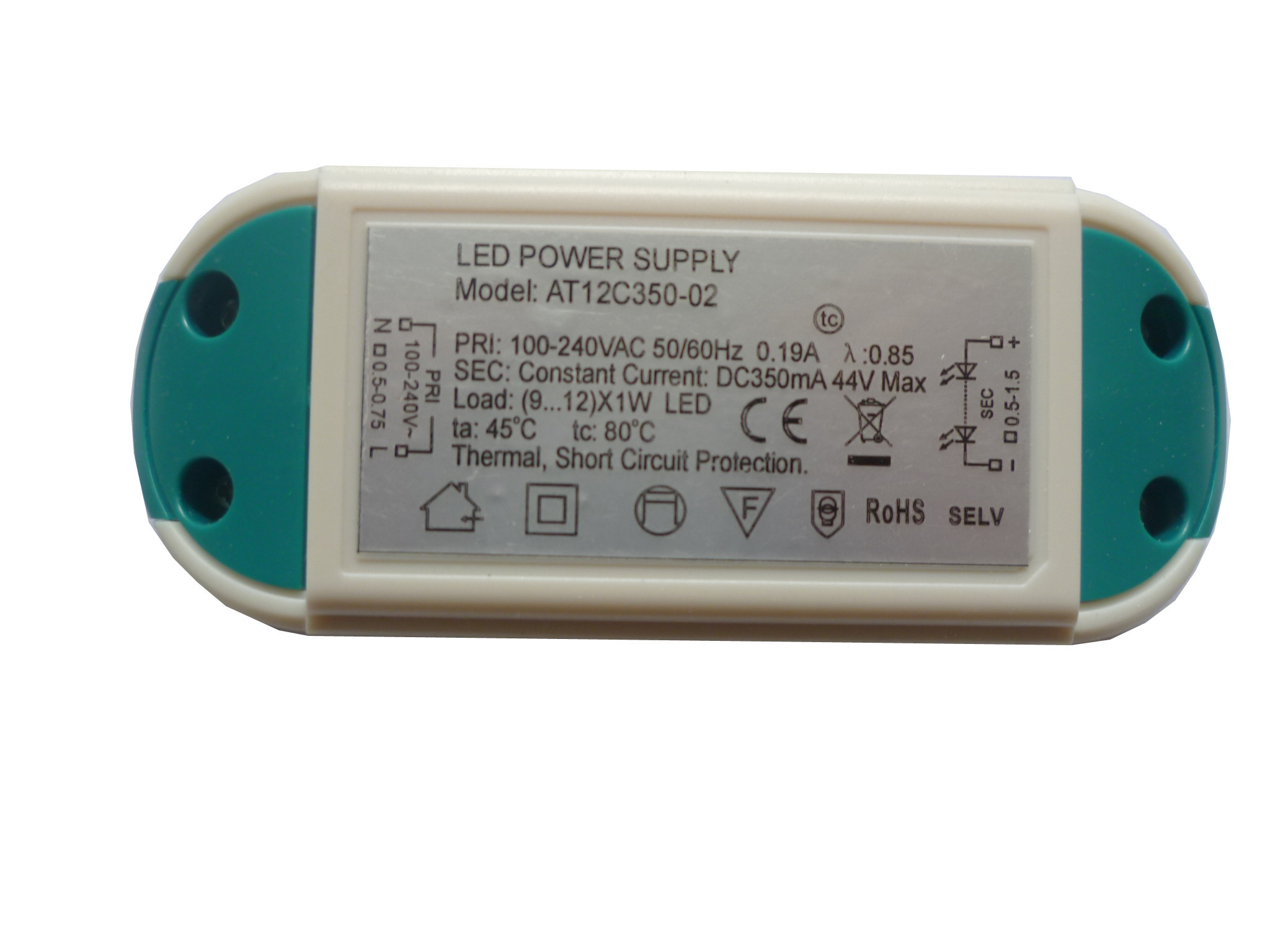 قدرت بالا عامل 12V ولتاژ ثابت درایور LED / 6W به رهبری نوار تغذیه