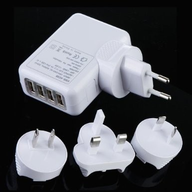 4 پورت جهانی USB شارژر مسافرتی دیوار آداپتور برق برای خانه، چند پلاگین