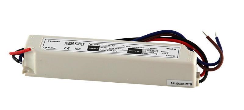 راندمان بالا ولتاژ ثابت درایور LED تنها خروجی 20W ضد آب